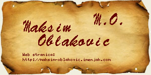 Maksim Oblaković vizit kartica